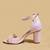 Pink solid leather heels