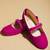Pink solid velvet ballerinas