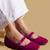 Pink solid velvet ballerinas