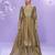 Brown embroidery work roman silk front cut anarkali palazzo suit-free size stitching (size upto 42")