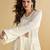 White embroidery sequins & beads work gerogette blouse palazzo suit with jacket-free size stitching (size upto 42")