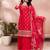 Women's Gorgeous Embroidery Vichitra Silk Fabric Straight Kurta, Sharara and Dupatta Set