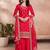 Women's Gorgeous Embroidery Vichitra Silk Fabric Straight Kurta, Sharara and Dupatta Set