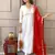Women's  Embroidery Chandrei Straight Kurta Pant and Dupatta Set
