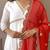 Women's Gorgeous Embroidery Chandrei Fabric Straight Kurta, Pant and Dupatta Set