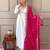 Women's Gorgeous Embroidery Chandrei Fabric Straight Kurta, Pant and Dupatta Set