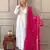 Women's  Embroidery Chandrei Straight Kurta Pant and Dupatta Set