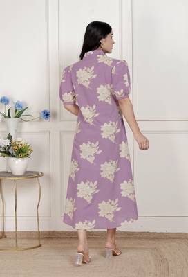 lavender floral printed a-line maxi dress 5