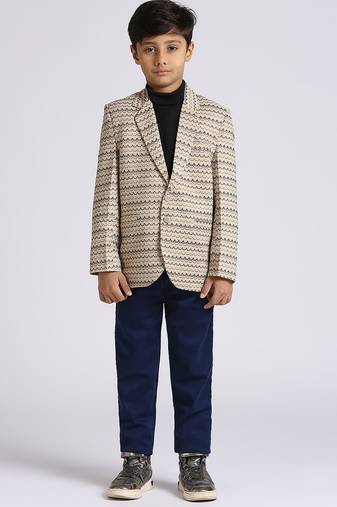 full sleeves solid elegance blazer - fawn