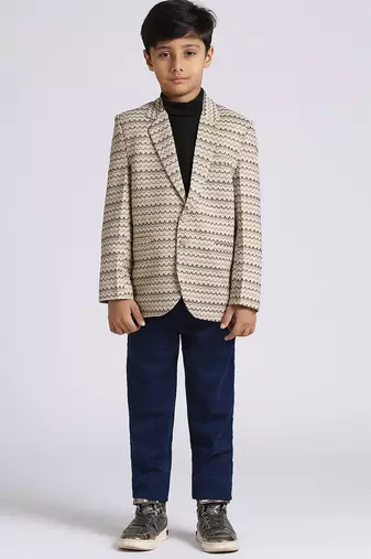 full sleeves solid elegance blazer - fawn