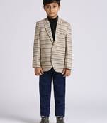 full sleeves solid elegance blazer - fawn