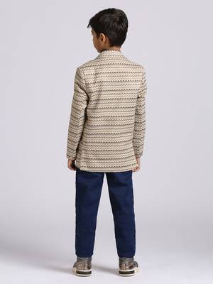 full sleeves solid elegance blazer - fawn 2