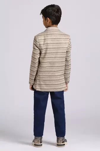 full sleeves solid elegance blazer - fawn