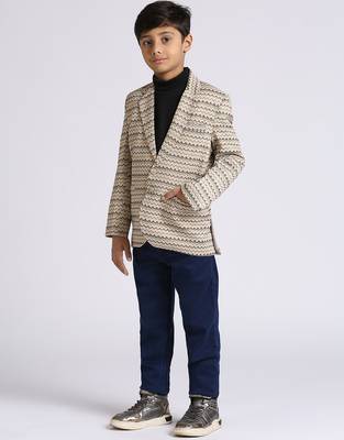 full sleeves solid elegance blazer - fawn 3