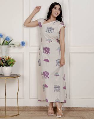 off-white animal printed asymmetric neck a-line maxi dress 1