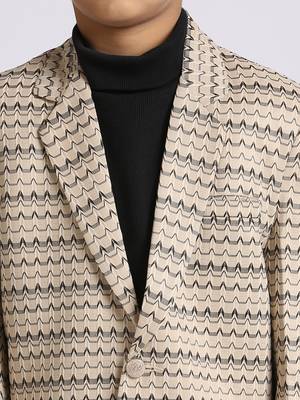 full sleeves solid elegance blazer - fawn 4