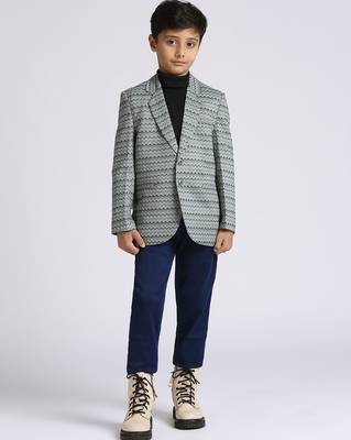 full sleeves solid elegance blazer - green 1