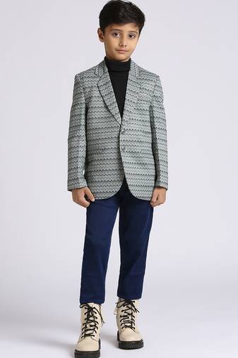 full sleeves solid elegance blazer - green