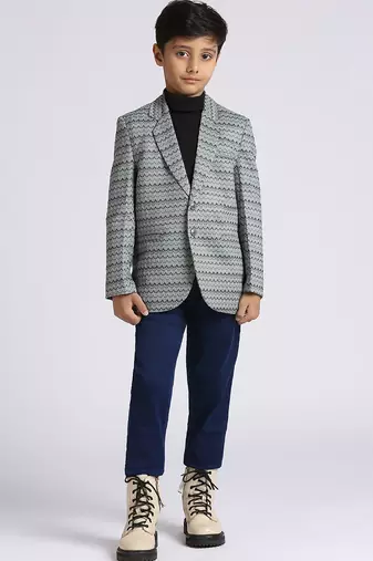 full sleeves solid elegance blazer - green