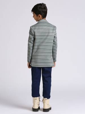full sleeves solid elegance blazer - green 2