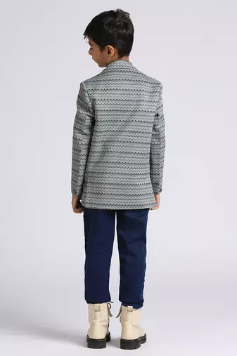 full sleeves solid elegance blazer - green