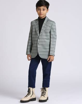full sleeves solid elegance blazer - green 3