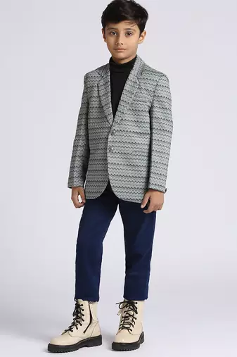 full sleeves solid elegance blazer - green