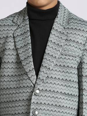 full sleeves solid elegance blazer - green 4