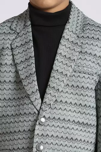 full sleeves solid elegance blazer - green