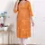 yellow bandhani printed straight kurti