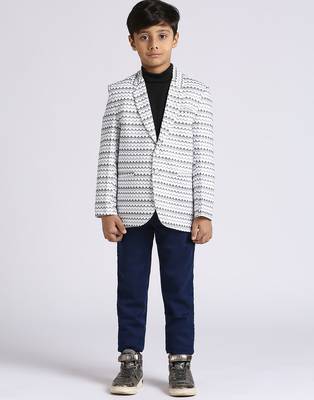 full sleeves solid elegance blazer - white 1