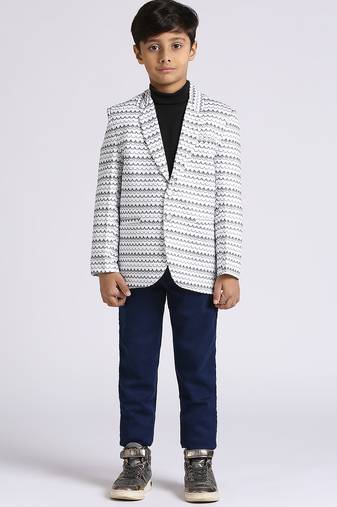 full sleeves solid elegance blazer - white