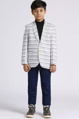 full sleeves solid elegance blazer - white