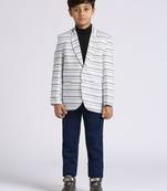 full sleeves solid elegance blazer - white