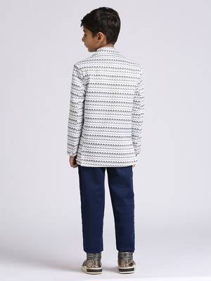 full sleeves solid elegance blazer - white 2