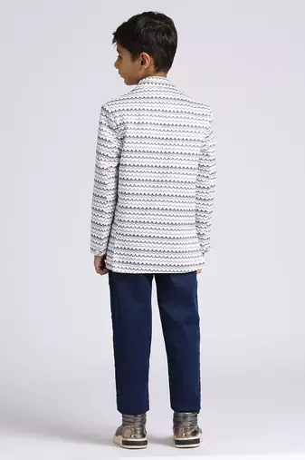 full sleeves solid elegance blazer - white