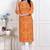 yellow bandhani printed straight kurti
