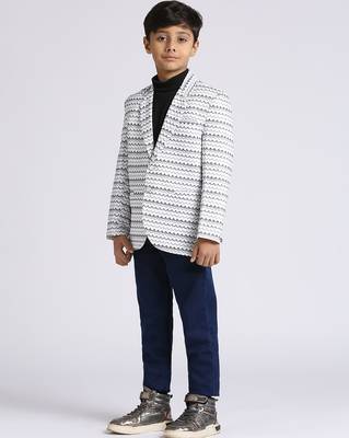 full sleeves solid elegance blazer - white 3