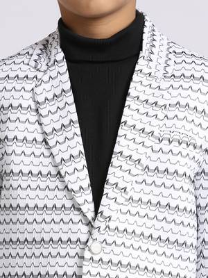 full sleeves solid elegance blazer - white 4