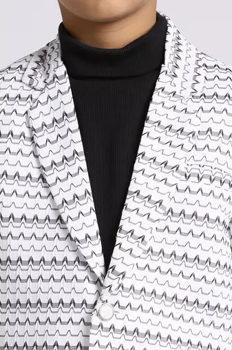 full sleeves solid elegance blazer - white