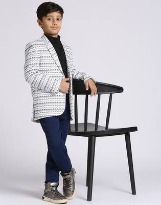 full sleeves solid elegance blazer - white 5