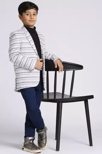 full sleeves solid elegance blazer - white