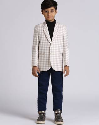 full sleeves solid elegance blazer - fawn 1