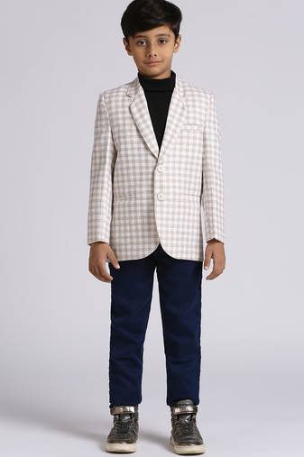 full sleeves solid elegance blazer - fawn