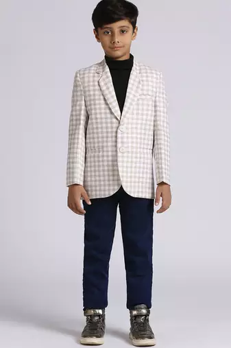 full sleeves solid elegance blazer - fawn