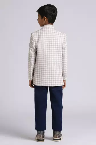 full sleeves solid elegance blazer - fawn
