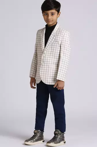 full sleeves solid elegance blazer - fawn