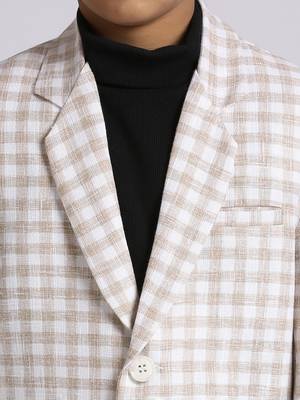 full sleeves solid elegance blazer - fawn 4