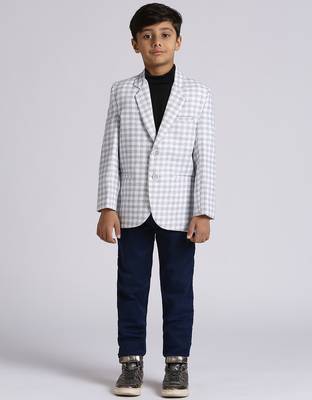 full sleeves solid elegance blazer - grey 1