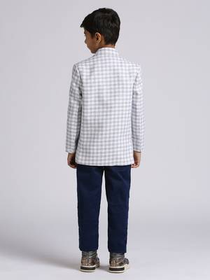 full sleeves solid elegance blazer - grey 2
